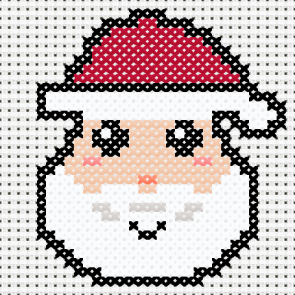 Cute Santa cross stitch motif preview