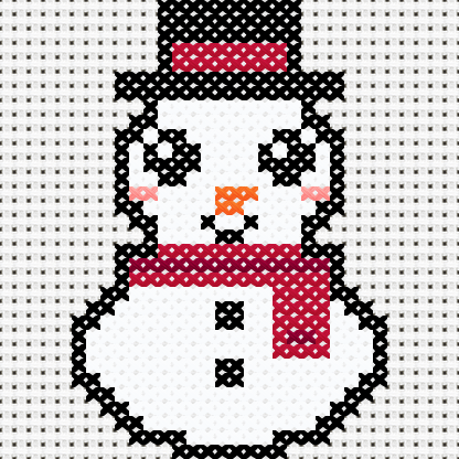 Cute Snowman cross stitch motif preview