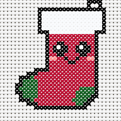Cute Christmas Stocking cross stitch motif preview
