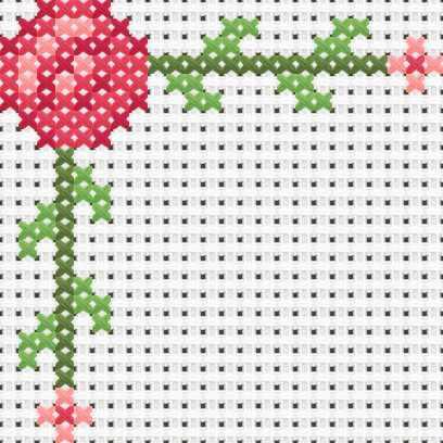 Floral Corner Spray Cross Stitch Pattern preview