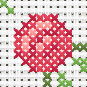 Rose Vine Corner cross stitch motif preview