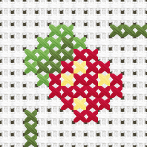 Strawberry Vine Corner cross stitch motif preview