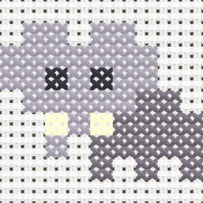 Elephant cross stitch motif preview