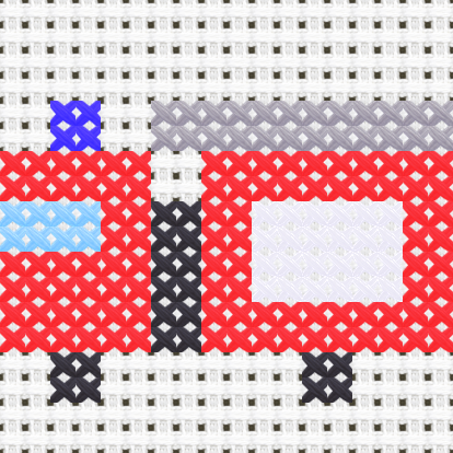Fire Engine cross stitch motif preview
