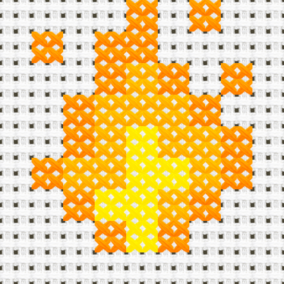 Fire cross stitch motif preview