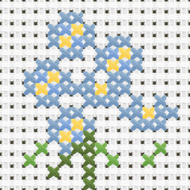 Forget Me Not Cross Stitch Pattern preview