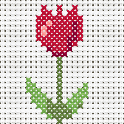 Tulip cross stitch motif preview
