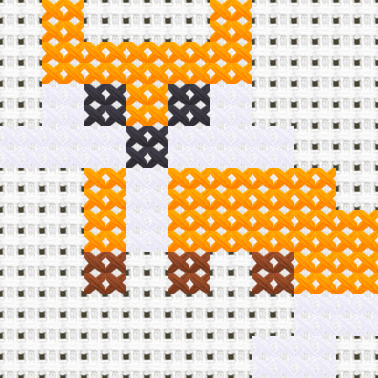 Fox cross stitch motif preview