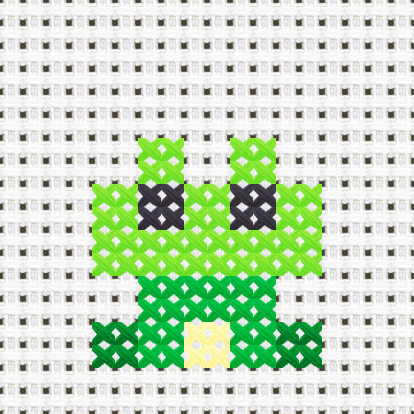 Frog cross stitch motif preview