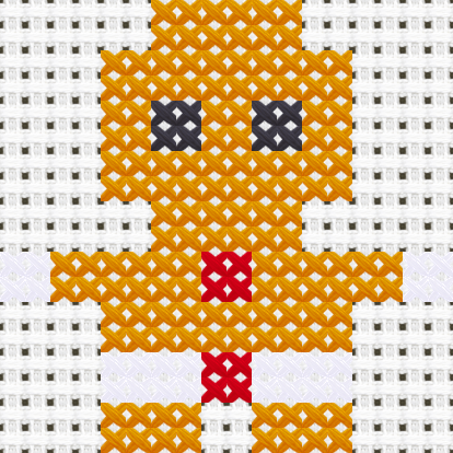 Gingerbread Man cross stitch motif preview