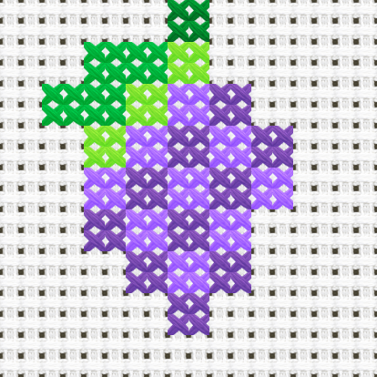 Grapes cross stitch motif preview