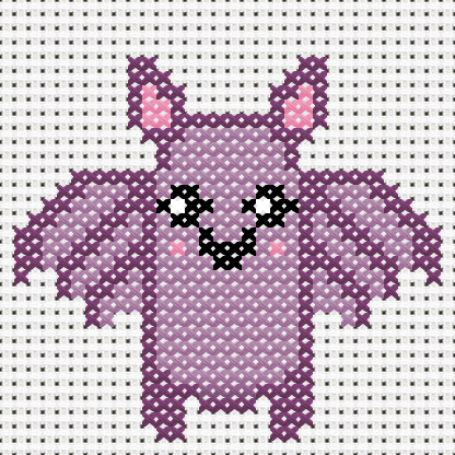 Cute Bat cross stitch motif preview