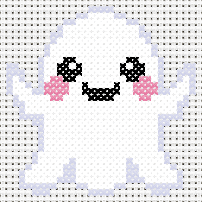 Cute Ghost cross stitch motif preview