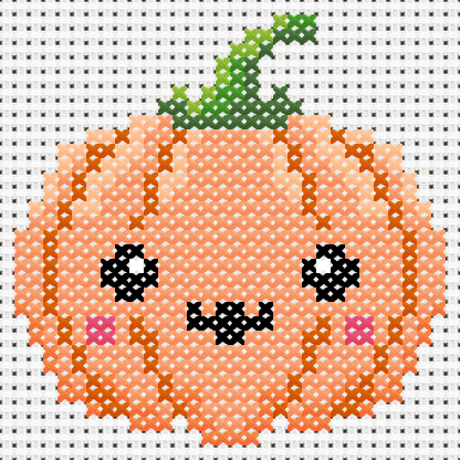 Cute Pumpkin cross stitch motif preview