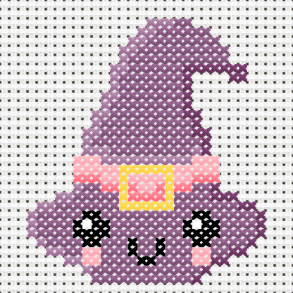 Cute Witches Hat cross stitch motif preview