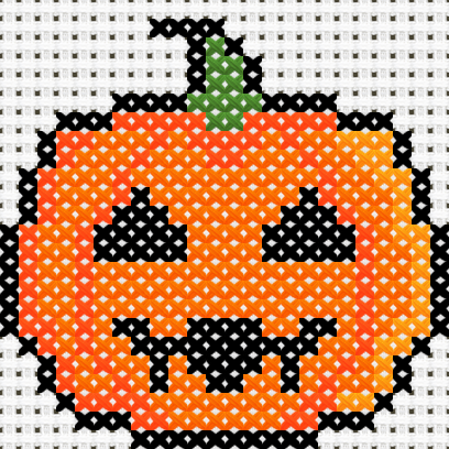 Pumpkin cross stitch motif preview