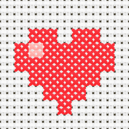 Heart cross stitch motif preview