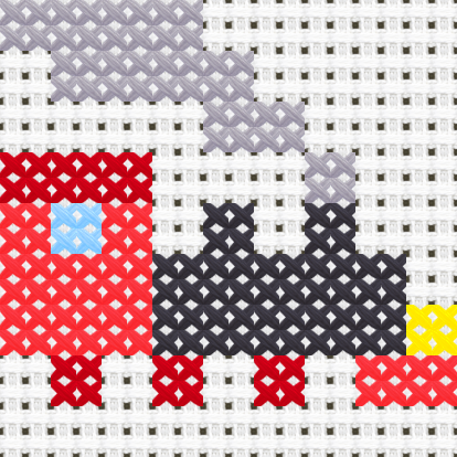 Locomotive cross stitch motif preview