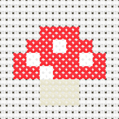 Mushroom cross stitch motif preview