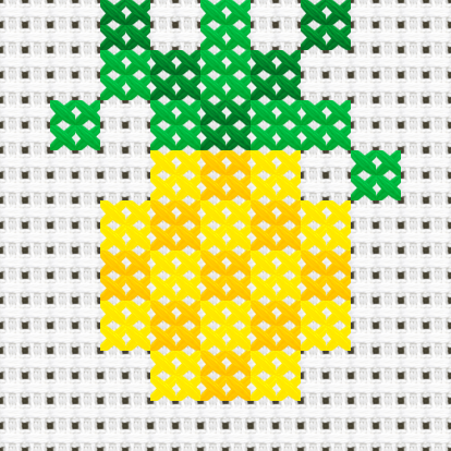 Pineapple cross stitch motif preview