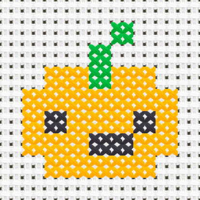 Pumpkin cross stitch motif preview