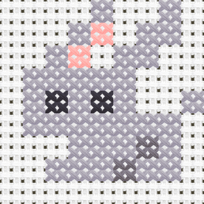 Rabbit Grey cross stitch motif preview