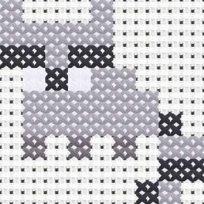 Raccoon cross stitch motif preview