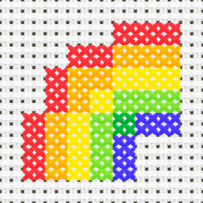 Rainbow cross stitch motif preview