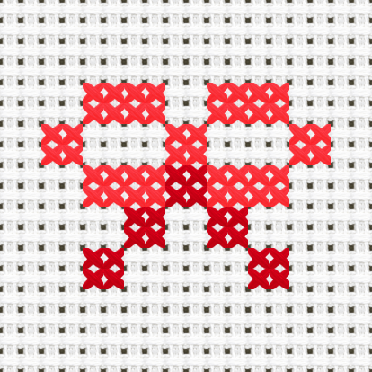 Ribbon cross stitch motif preview