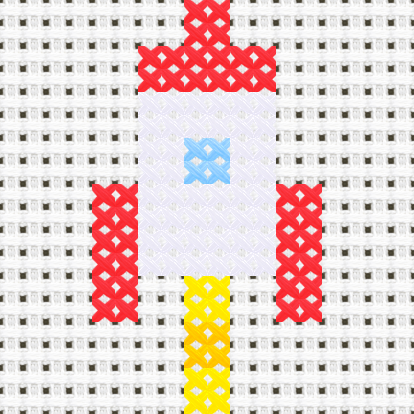 Rocket cross stitch motif preview