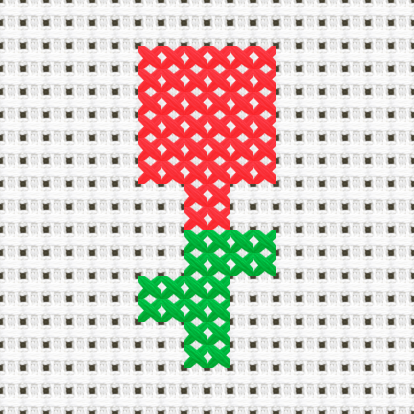 Rose cross stitch motif preview