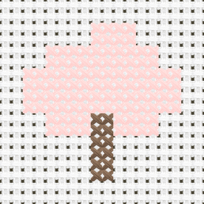 Sakura Tree cross stitch motif preview