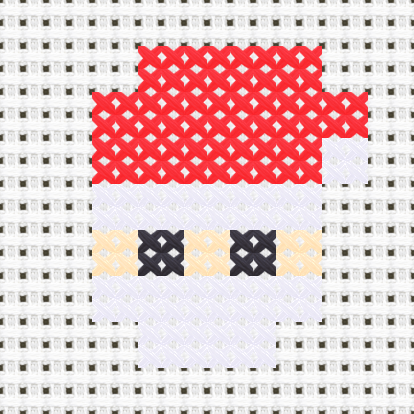 Santa Face cross stitch motif preview