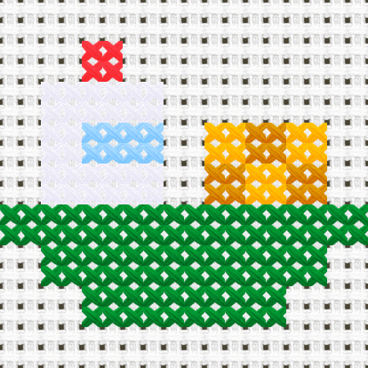 Ship cross stitch motif preview