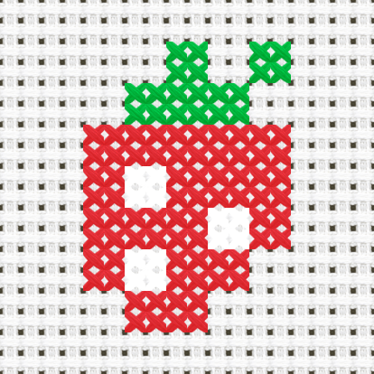 Strawberry cross stitch motif preview