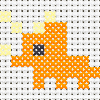 Triceratops cross stitch motif preview