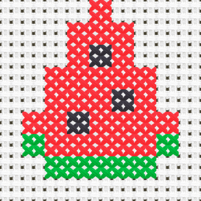 Watermelon cross stitch motif preview