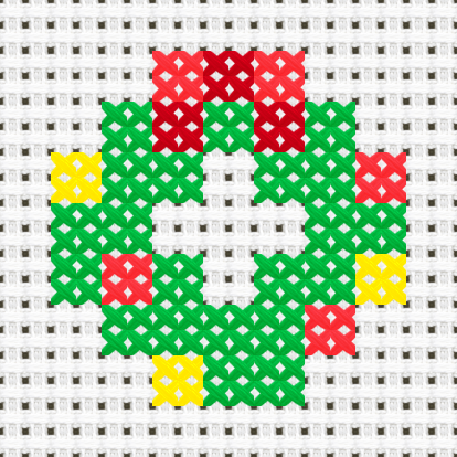 Wreath cross stitch motif preview