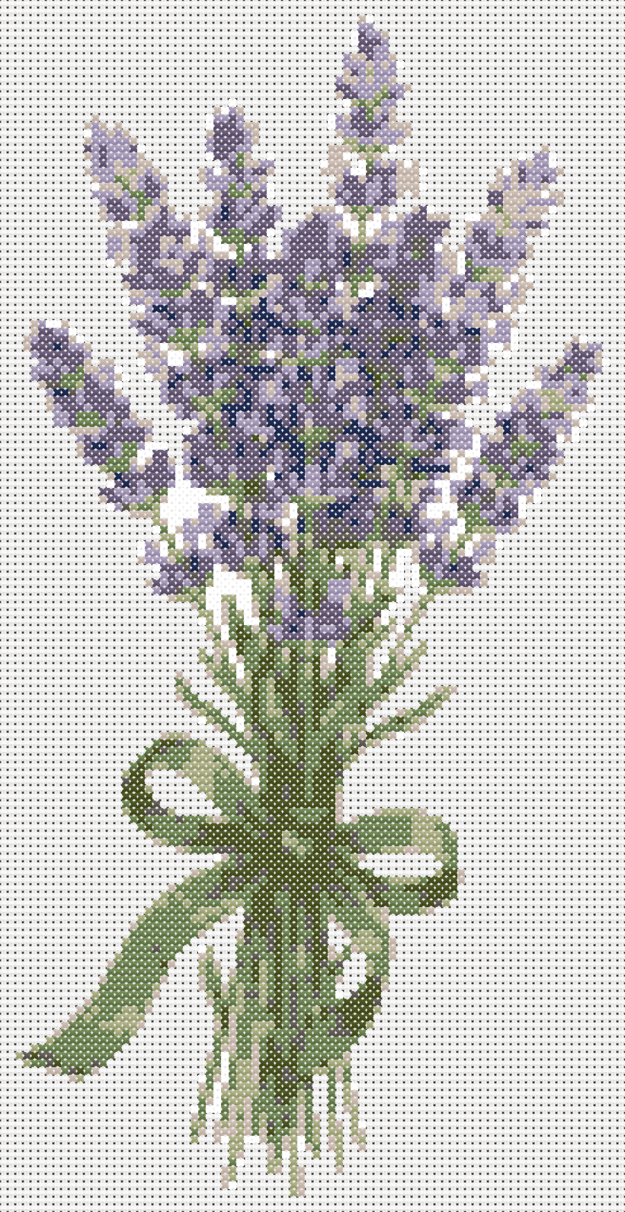 Free Lavender Cross Stitch Pattern preview generated from the approved Xstitchify chart stitched preview