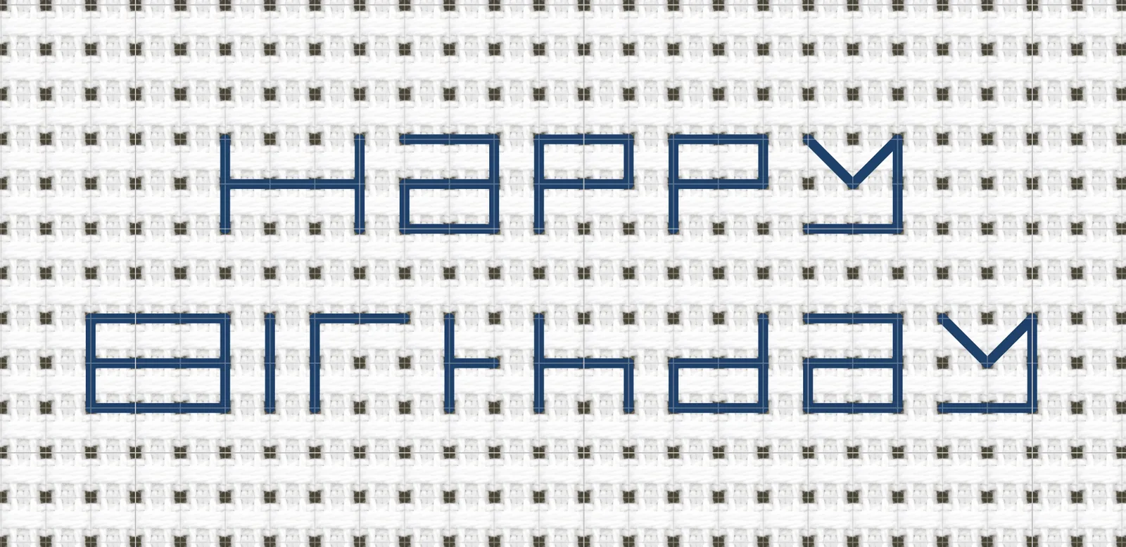 Backstitch lettering pattern on a visible Aida-style grid