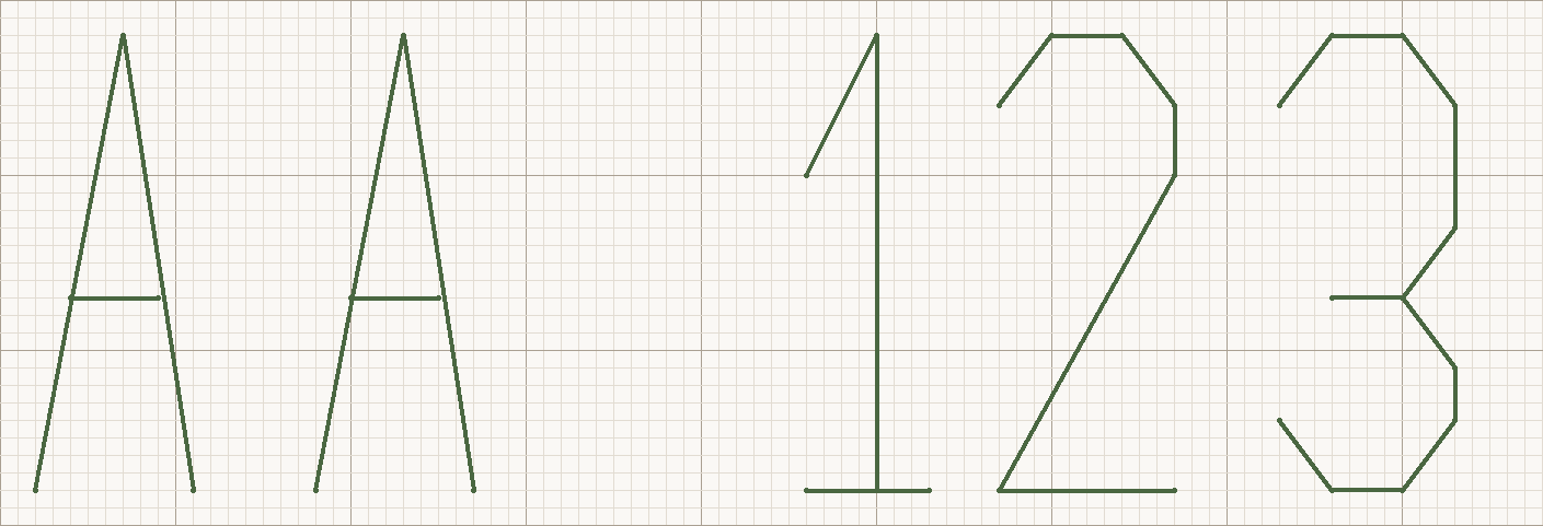 Backstitch Tall cross stitch letters at the Large size, 27 stitches tall