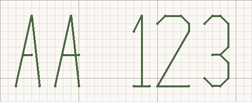 Backstitch Tall cross stitch letters at the Small size, 9 stitches tall