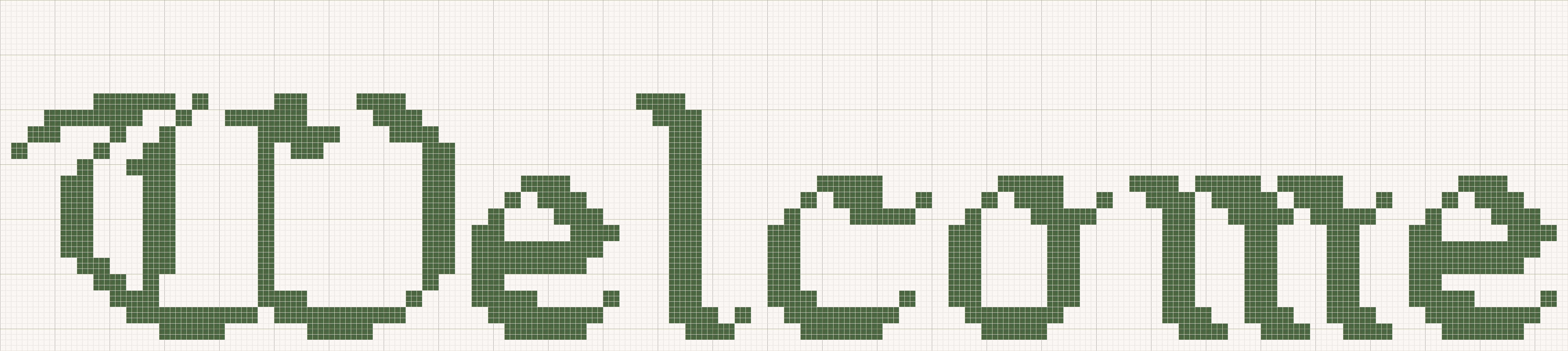 Calligraphy cross stitch letters at the Large size, 60 stitches tall