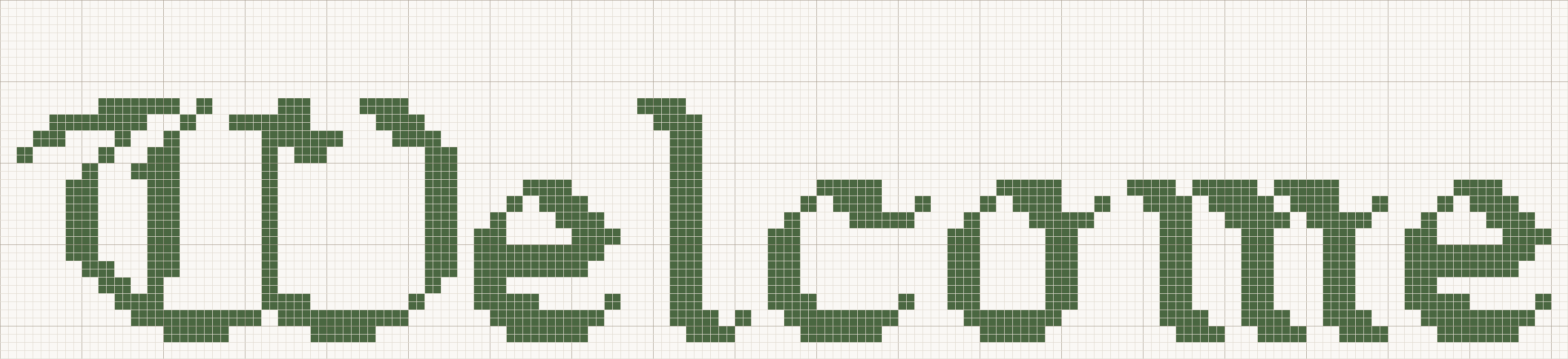 Calligraphy cross stitch letters at the Medium size, 40 stitches tall