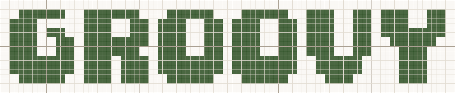 Retro cross stitch letters at the Medium size, 16 stitches tall