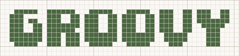 Retro cross stitch letters at the Small size, 8 stitches tall