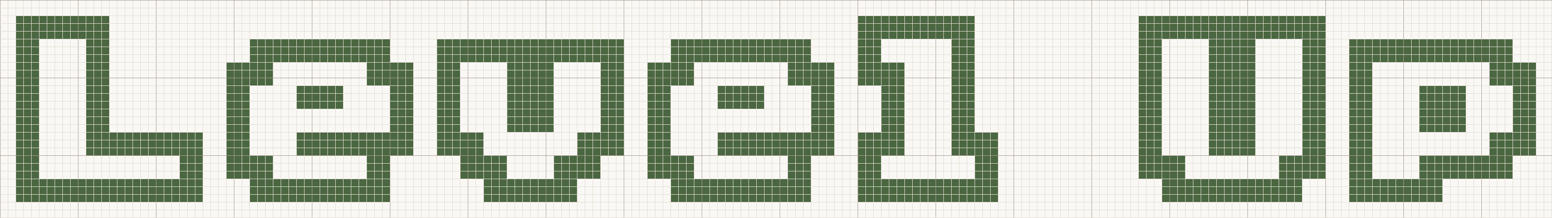Sci-Fi cross stitch letters at the Large size, 24 stitches tall